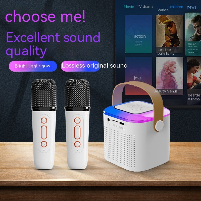 Karaoke Machine Bluetooth Speaker With 2 Wireless Mics - Toofy